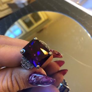 Amethyst Color Cocktail Ring